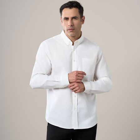 Camisa Hombre Madison Solida Blanco Talla XL