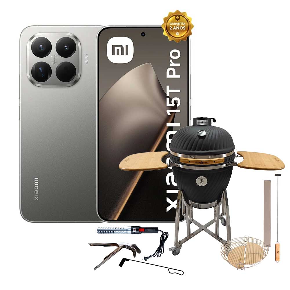 Pack Smartphone XIAOMI 15T Pro 6.8"" 12GB 512GB Leica 50MP + 50MP + 12MP Negro + Kamado BLACK FLAME 22"" Negro