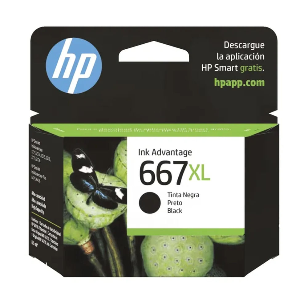 Cartucho de Tinta HP 667XL Negro Original