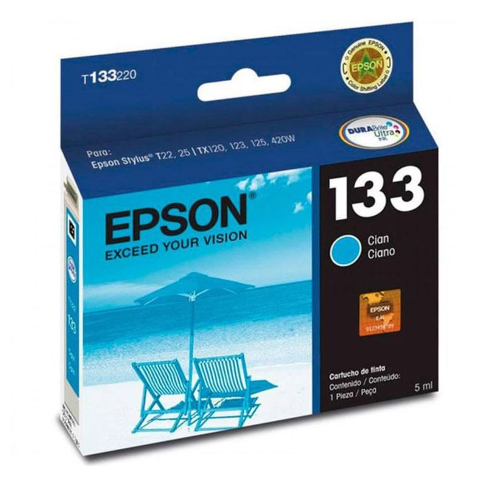 Tinta Cartucho Epson 133 Cyan