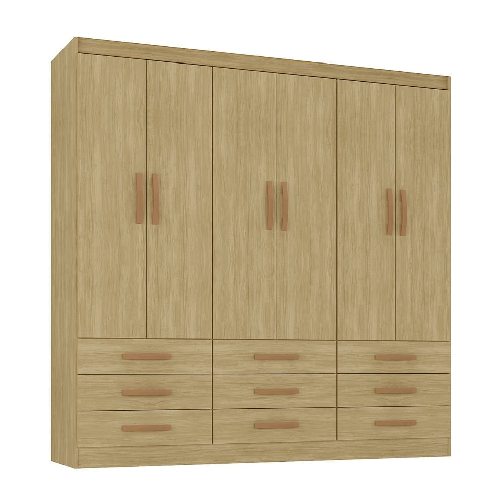 Ropero Berlin 6 Puertas 9 Cajones Almendra Promart