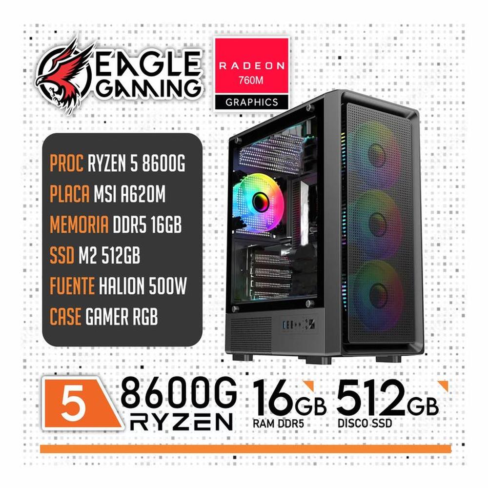 COMPUTADORA PC RYZEN 5 8600G -RAM 16GB - SSD 512 gb-