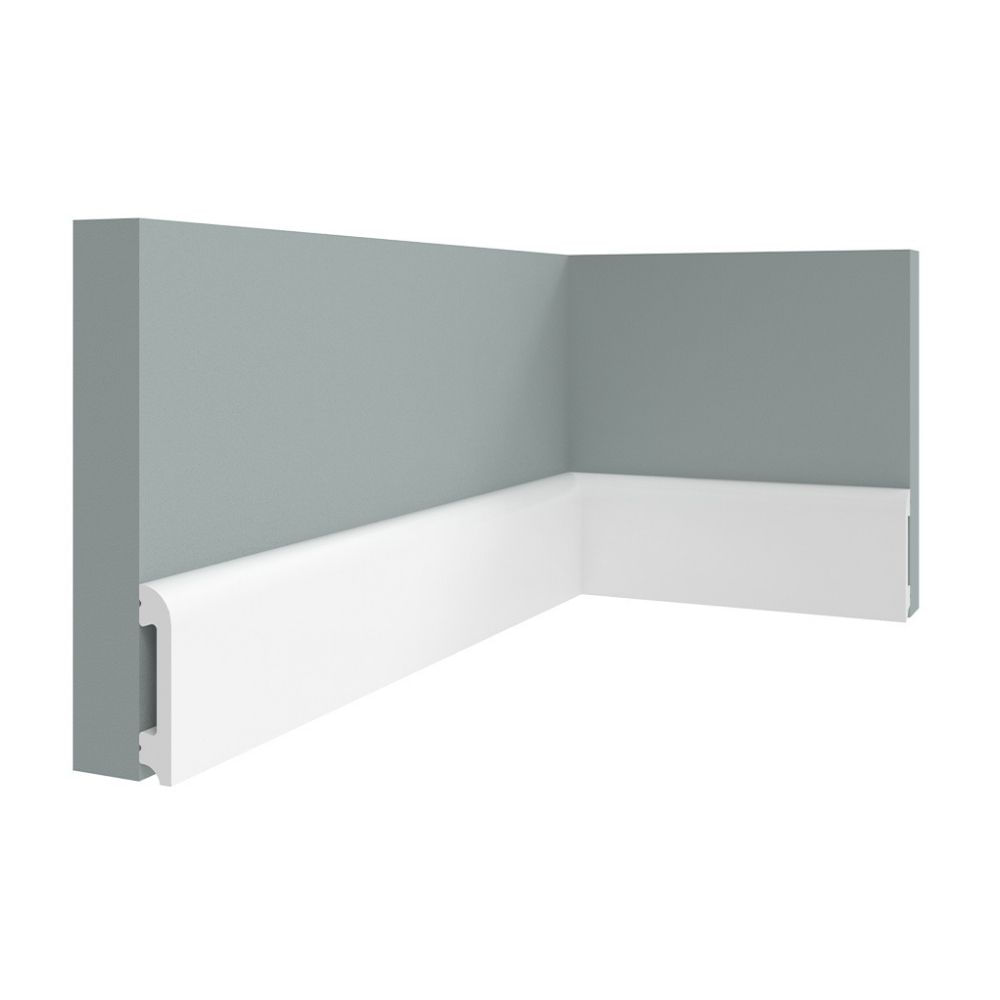 Zócalo Curvo Arc 7cm Blanco de Poliestireno Makensi