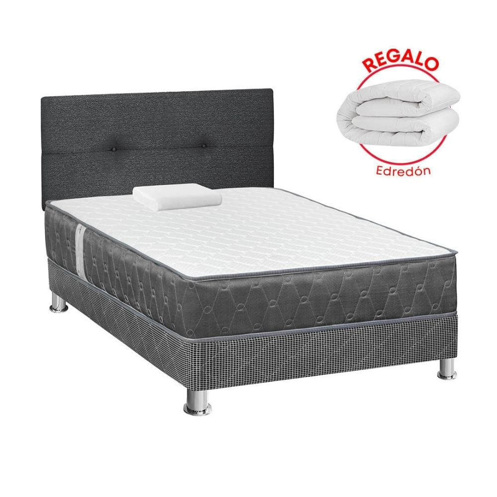 Cama Forli Acqua 1.5 Plazas + Cabecera + Edredón