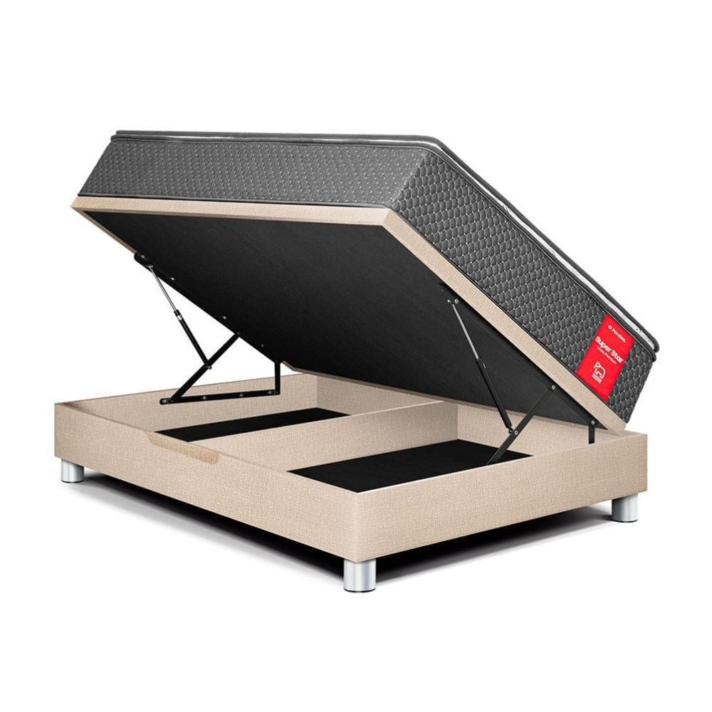 Cama Boxet Super Star 2 Plazas Champagne Paraiso