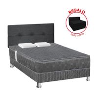 Cama Forli Acqua Gris 2 Plazas + Cabecera + Sofá Cama