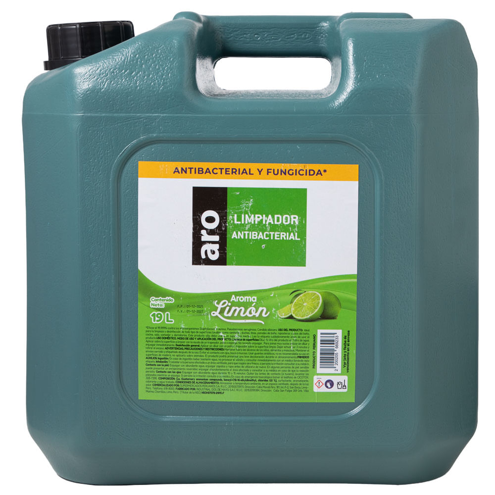 Limpiador Antibacterial ARO Limón Bidón 19L