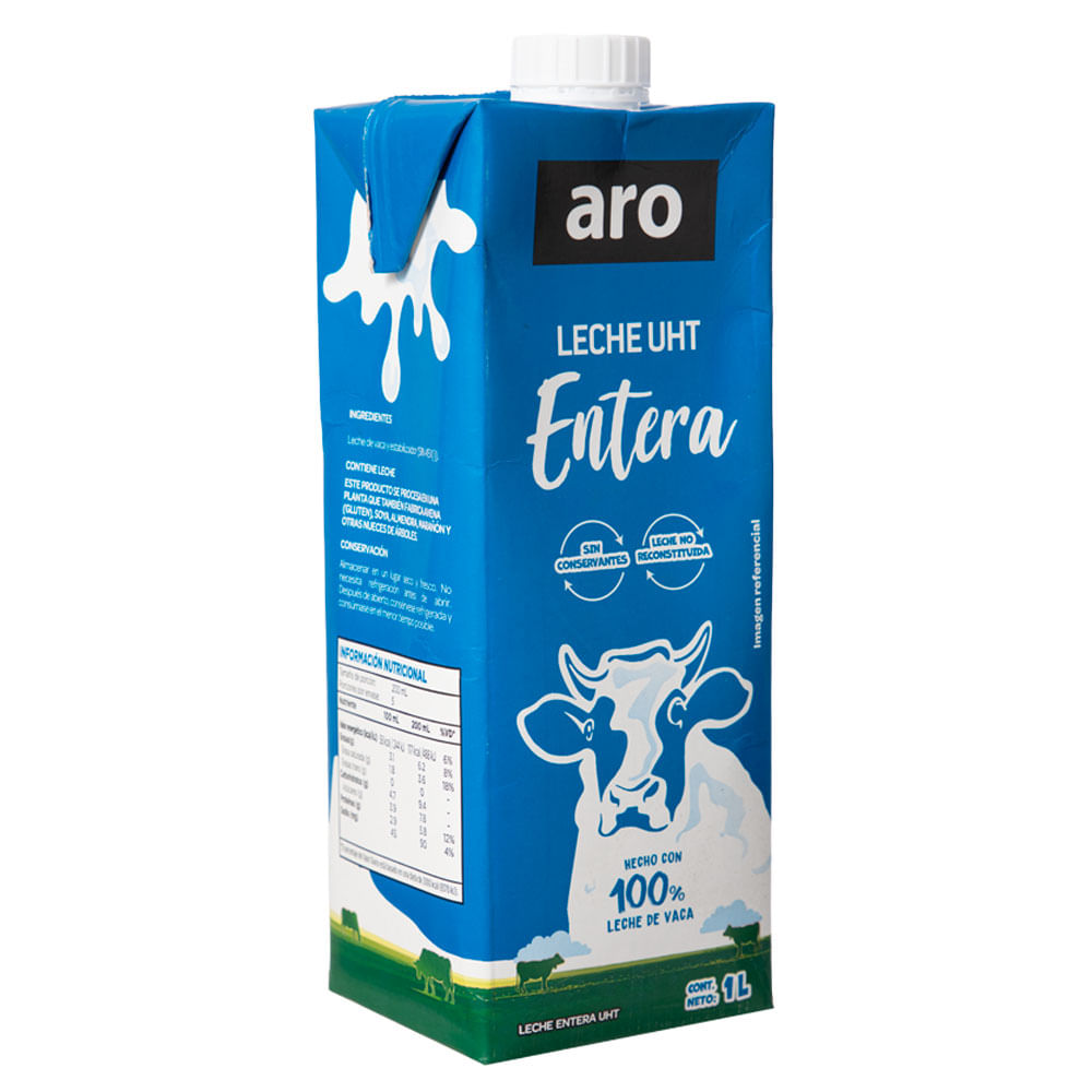 Leche Entera Marca ARO UHT Caja 1L