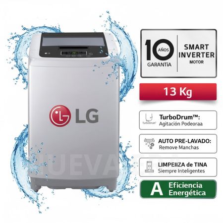 Lavadora LG 13 Kg  WT13DPBK Carga Superior  Gris