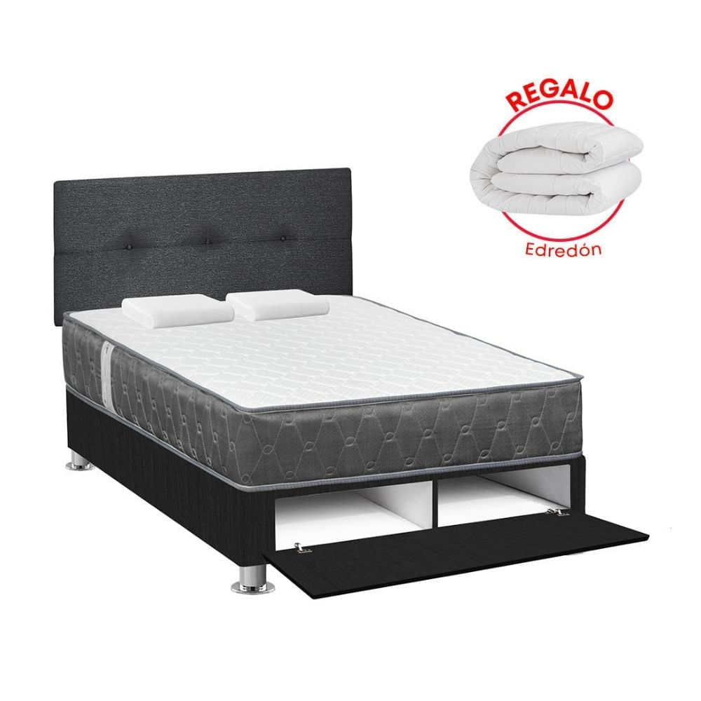 Cama Forli Sabanera Acqua 2 Plazas + Cabecera + Edredón
