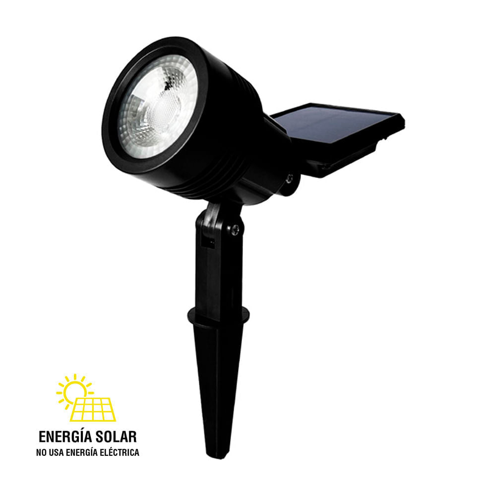 Estaca LED Solar Con Panel 0.2w 30k Negro