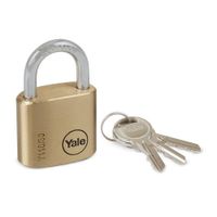 Candado con llave Plano Bronce 30mm Yale Bronce/Acero - 3 Llaves