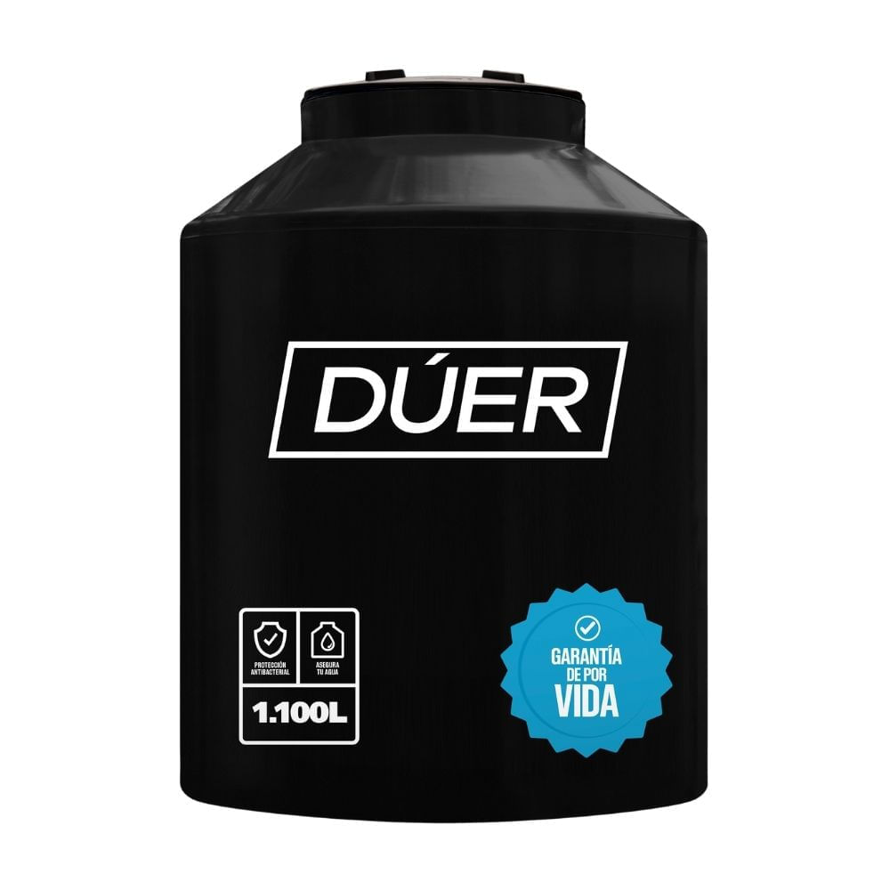 Tanque de agua Negro 1100 litros + Kit de accesorios Dúer