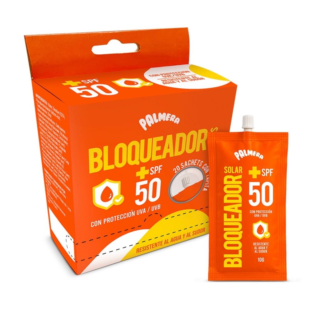 Bloqueador Solar Spf 50 Display 20 unidades Palmera