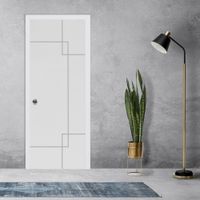 Puerta Ariana Prepintada 40x650x2070mm + Bisagra + Kit Instalación Ares