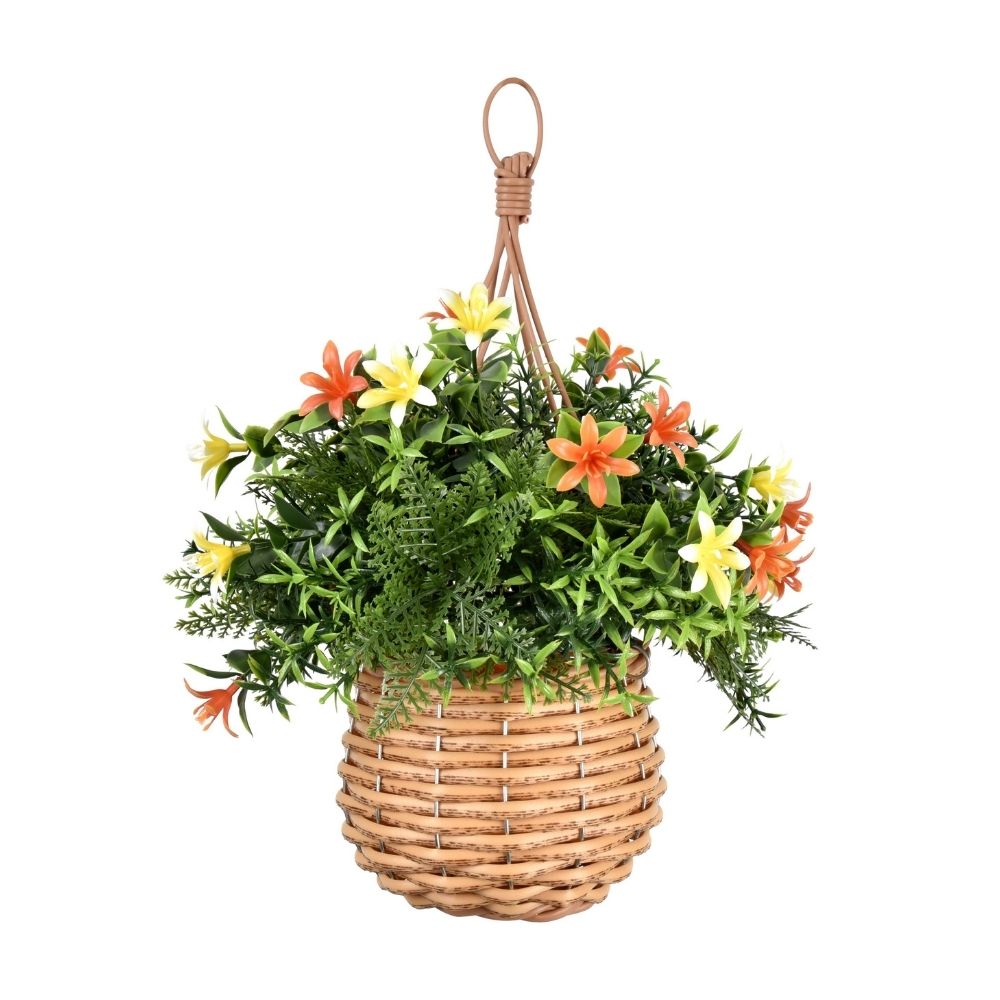 Maceta colgante con Flor Naranja Value Deco
