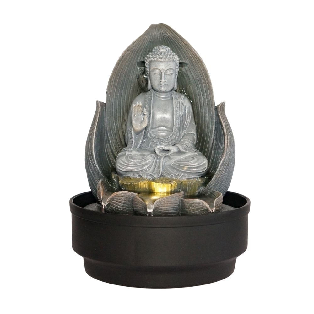 Fuente de Agua con luz Buddha Orange