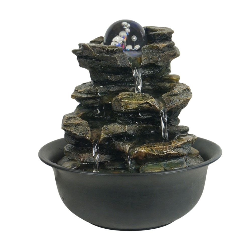 Fuente de agua con Luz Cascada Orange