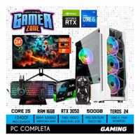 COMPUTADORA PC GAMER INTEL CORE I5 10400F 16GB 500GB RTX 3050 6GB MONITOR 24 FHD