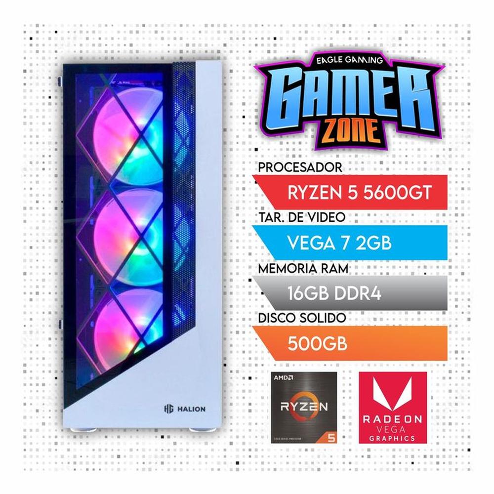 PC GAMER RYZEN 5 5600G RAM 16GB- SSD 5000GB- GRAFICA VEGA 7 2GB