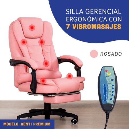 Silla Ergonómica con 7 Vibromasajes Premium Reclinable y Ajustable color Palorosa