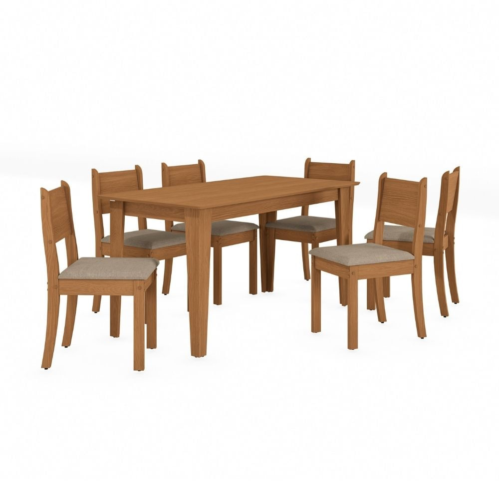Juego de comedor Atenas Maple con 6 sillas Kappesberg