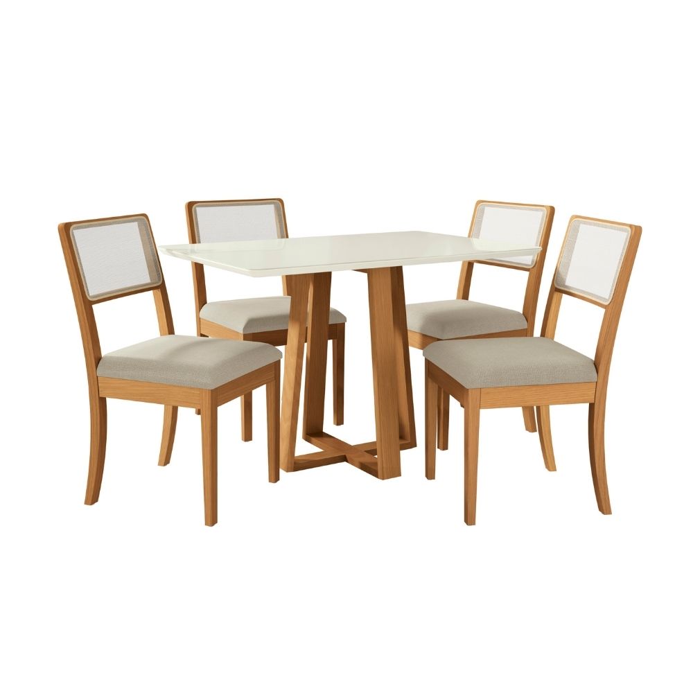 Juego de comedor Sidney Madera con 4 sillas Kappesberg