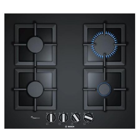 Cocina Bosch PPP6A6B20 Empotrable a Gas 60 cm Vidrio Templado Negro