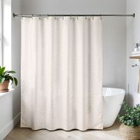Cortina de ducha Poliéster 180x180cm Beige Natural Orange