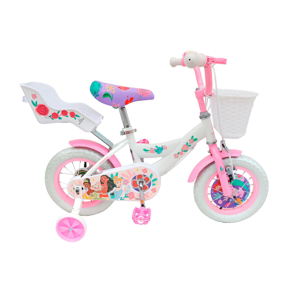Bicicleta Monark Niña Princesas Aro 12 Blanco Rosado