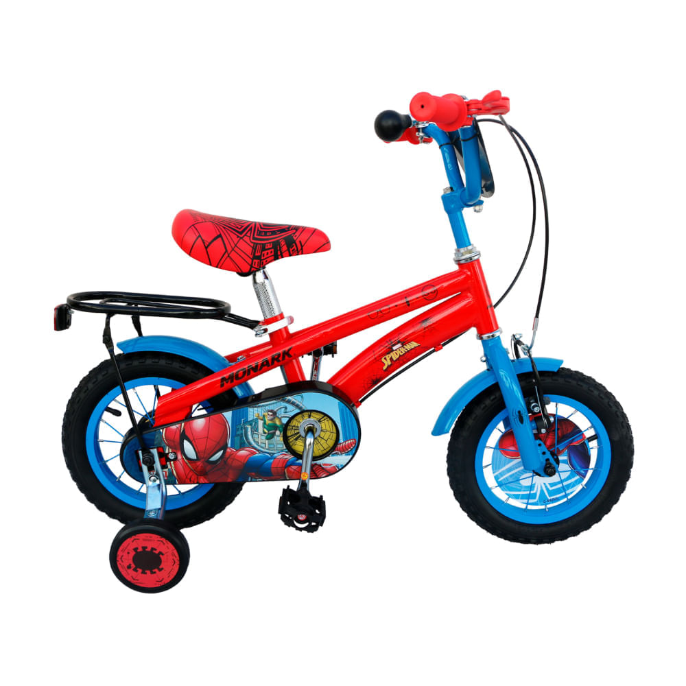 Bicicleta Monark Niño Spiderman Hero Aro 12 Rojo Azul