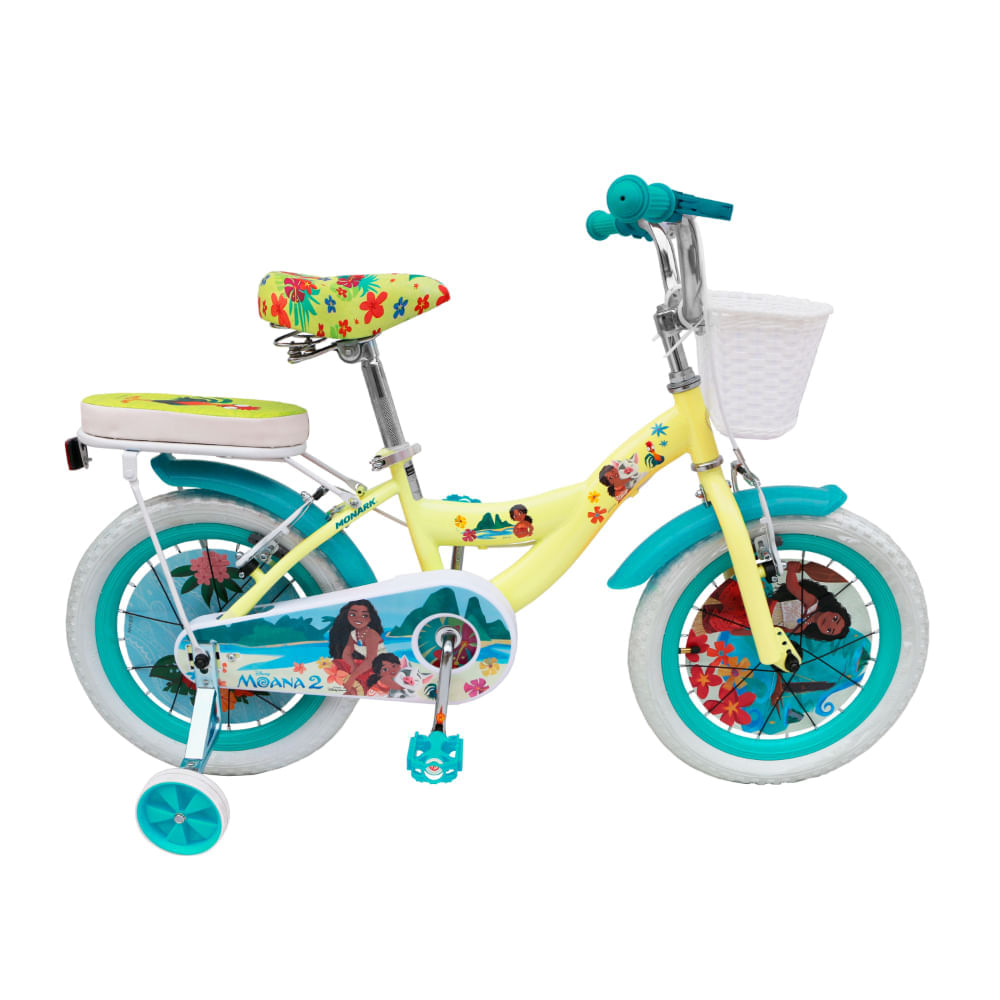Bicicleta Monark Niña Moana Flowers Aro 16 Amarillo