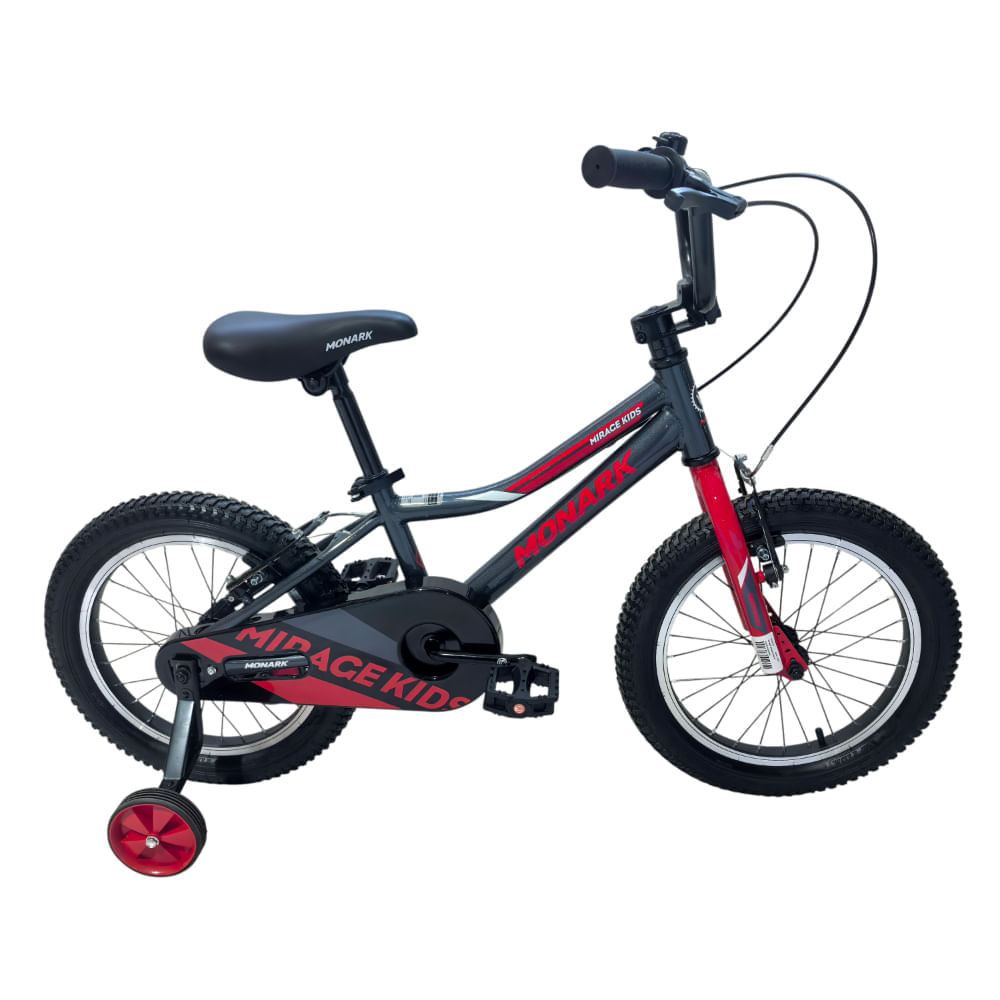 Bicicleta Monark Niño Mirage Kids Aro 16 Rojo Gris