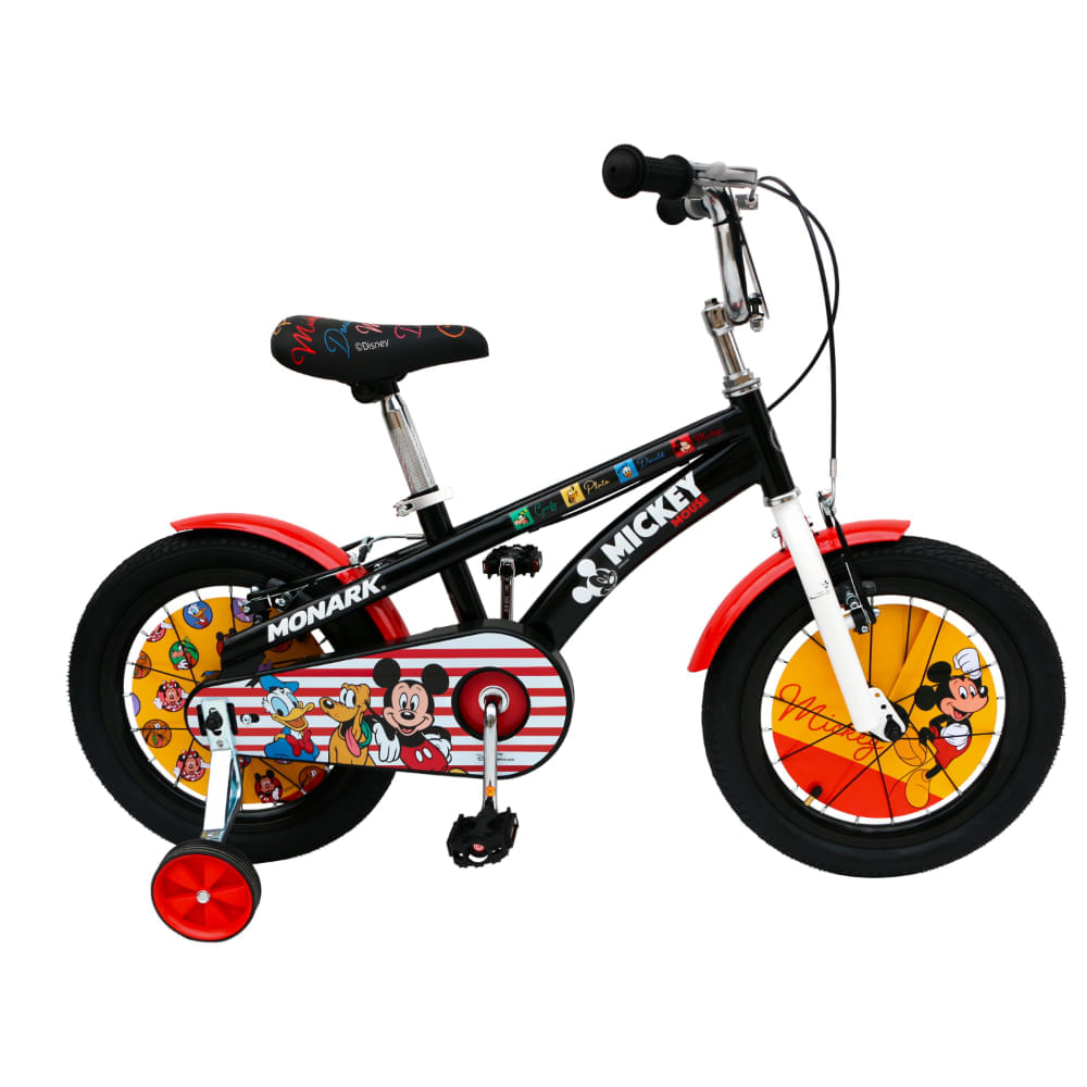 Bicicleta Aro 16 Niño Monark Mickey Happy Negro/Blanco