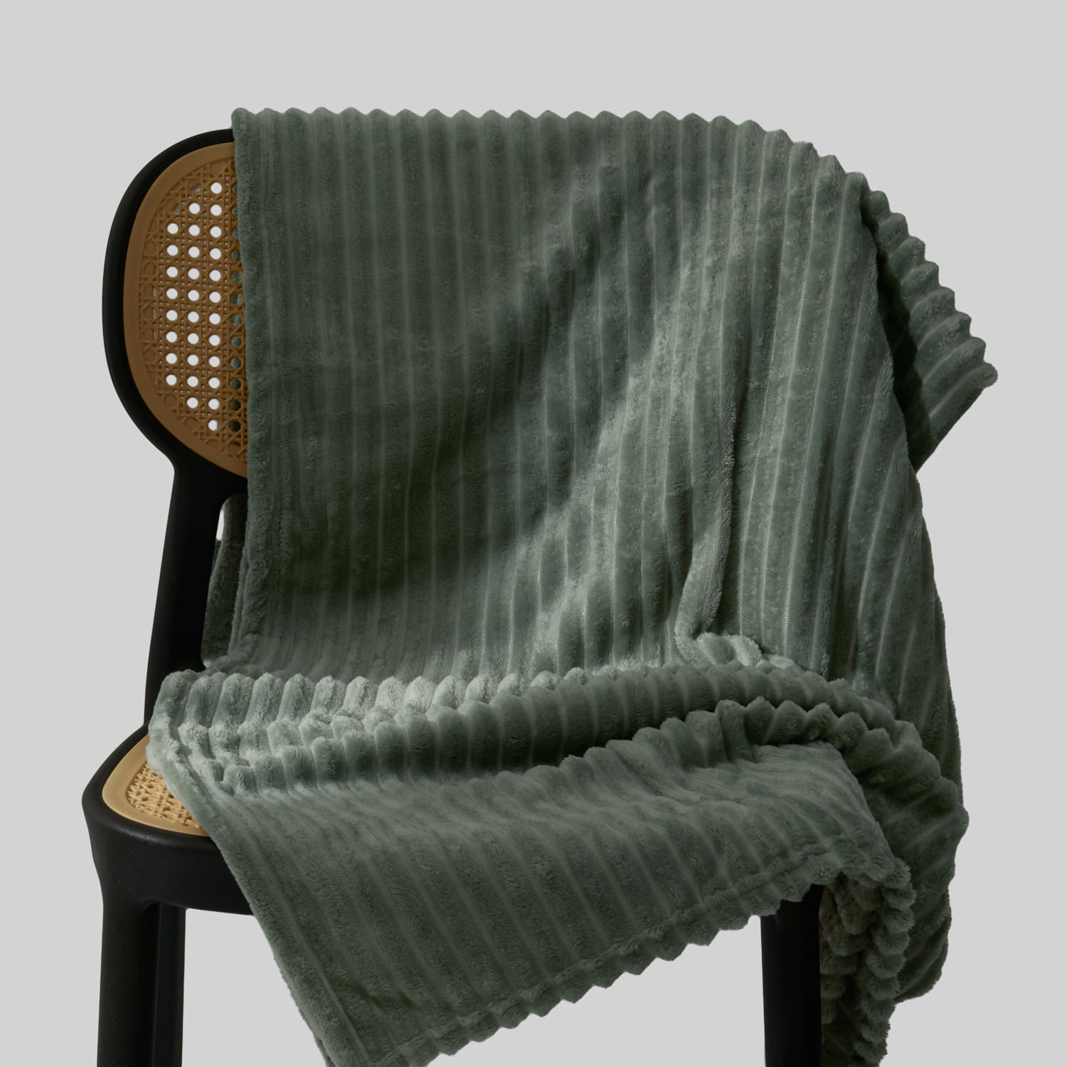 Manta Flannel Rayas Verde