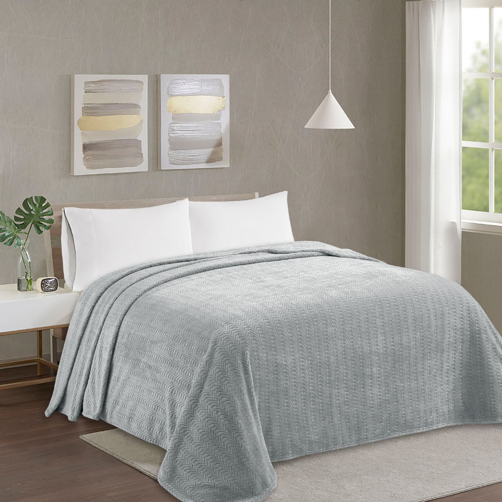Frazada Pv26 Chevron Gris King.