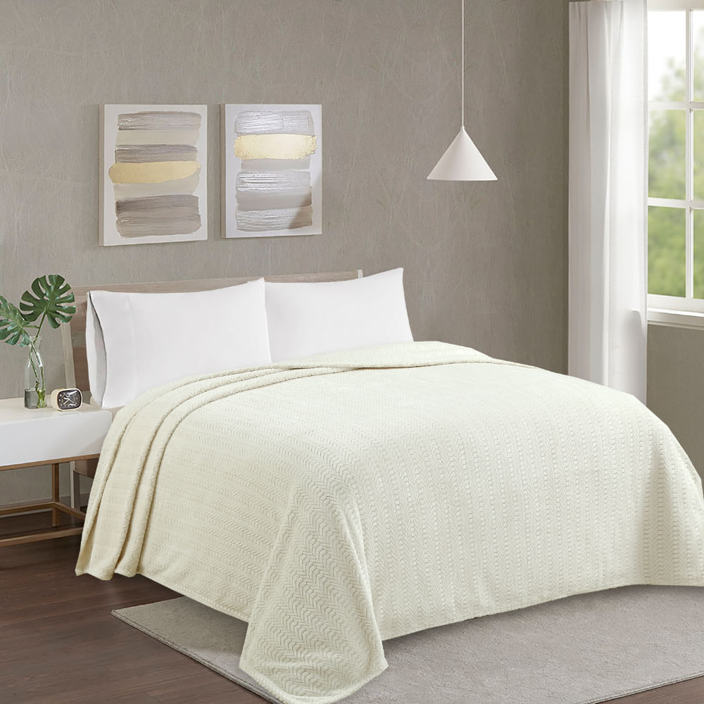 Frazada Pv26 Chevron Beige King.