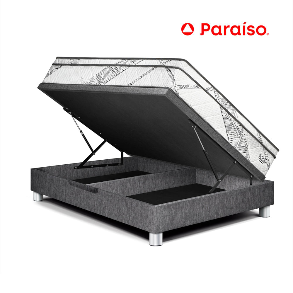Cama Boxet Pocket Advance 2 Plazas Gris