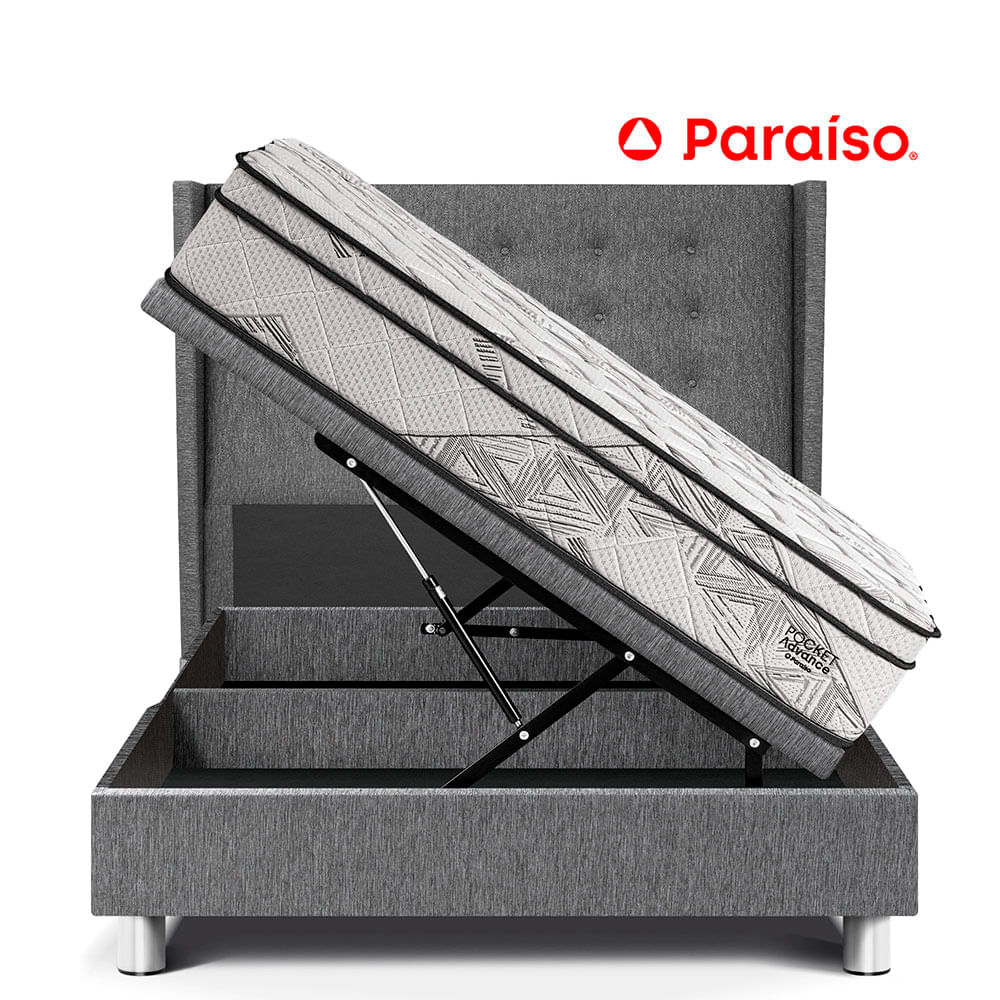 Dormitorio Boxet Gold Pocket Advance 2 Plazas Gris