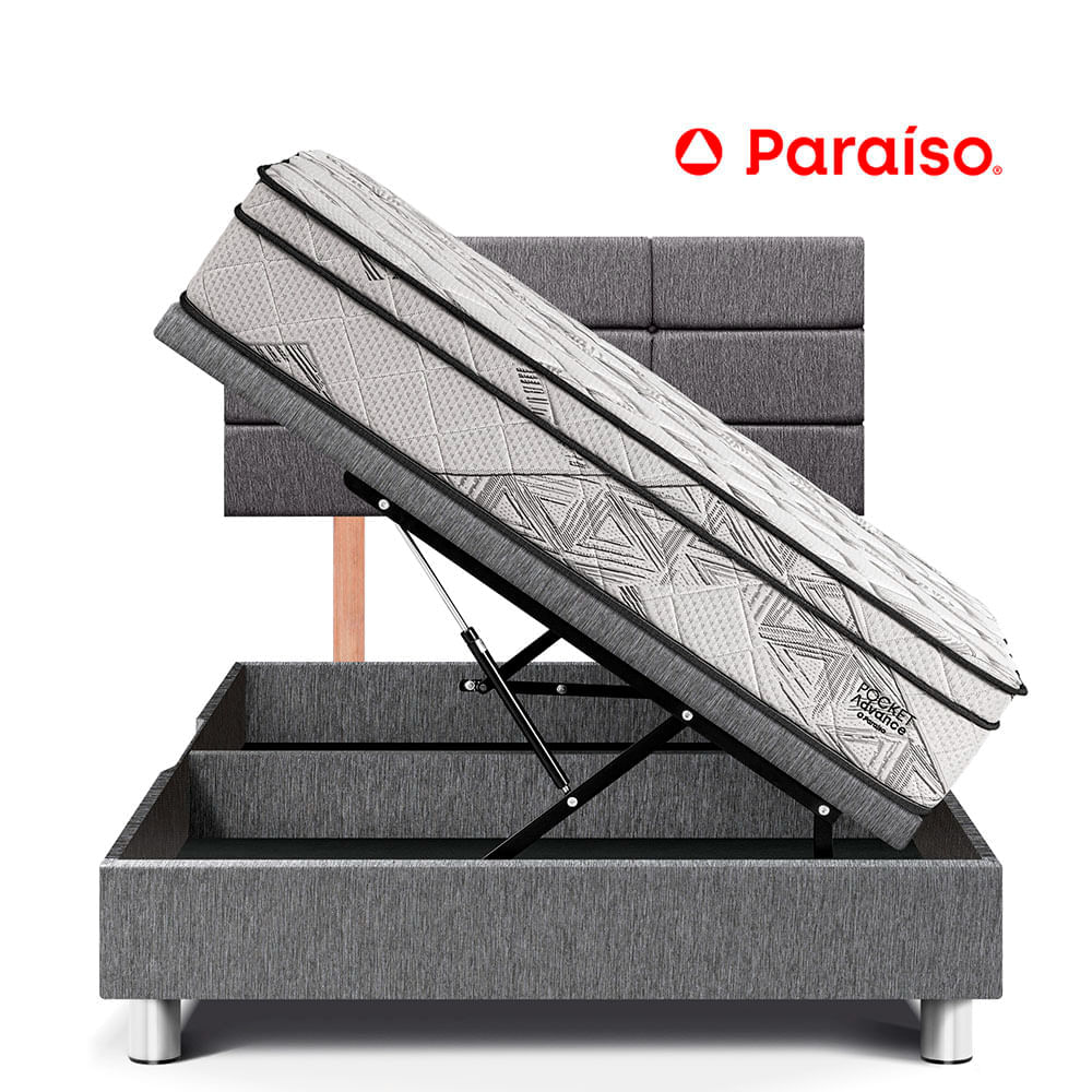 Dormitorio Boxet Blocks Pocket Advance 1.5 Plazas Gris