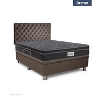Dormitorio Praktibox Ventus 2 Plazas Capitone Marrón