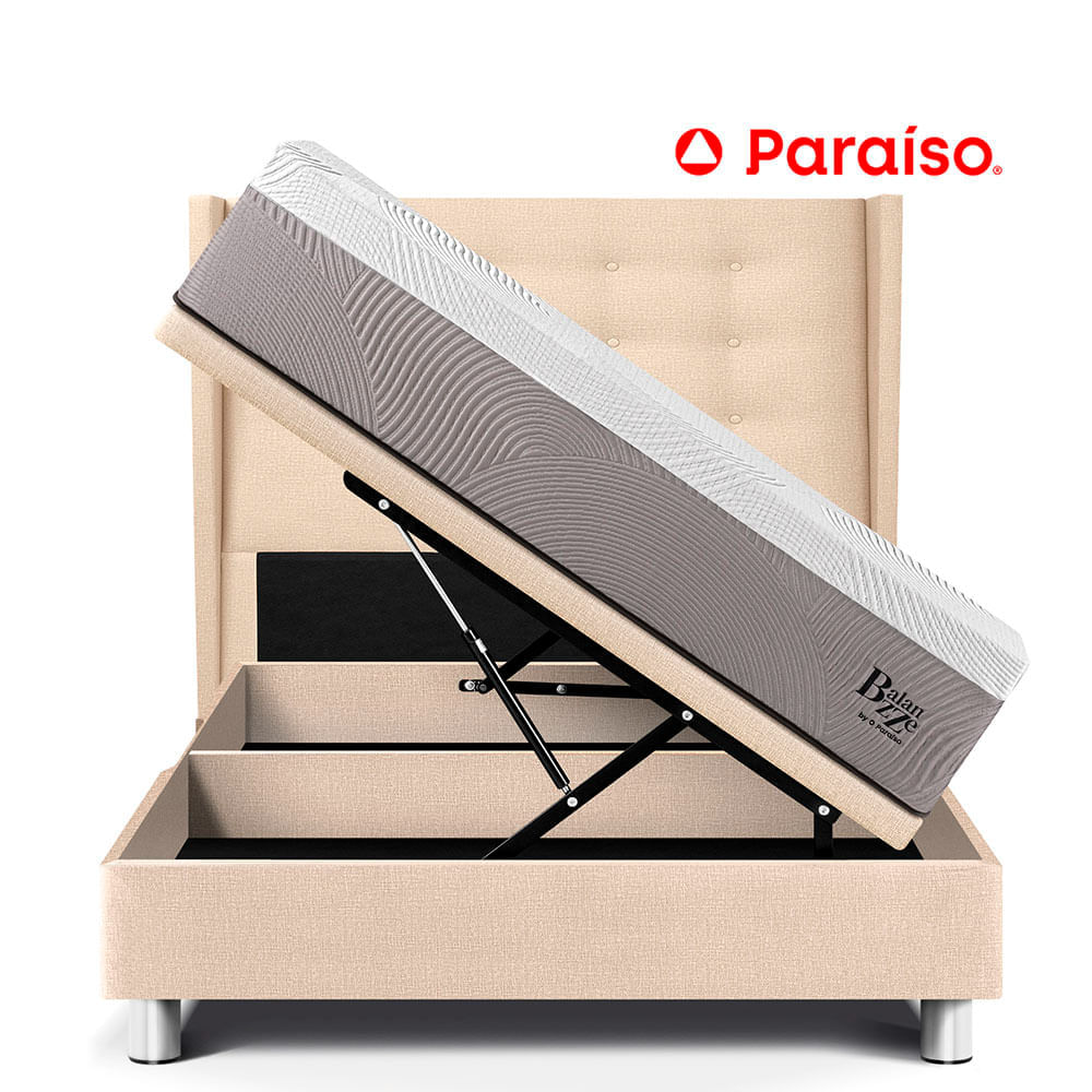 Dormitorio Boxet Gold Royal Balanzze 1.5 Plazas Gris