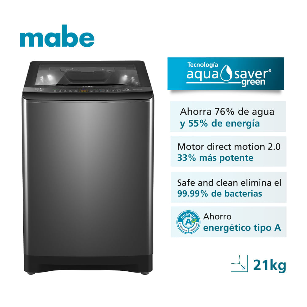 Lavadora Automática Mabe 21 kg LMA1220WDGBB0 Blanco