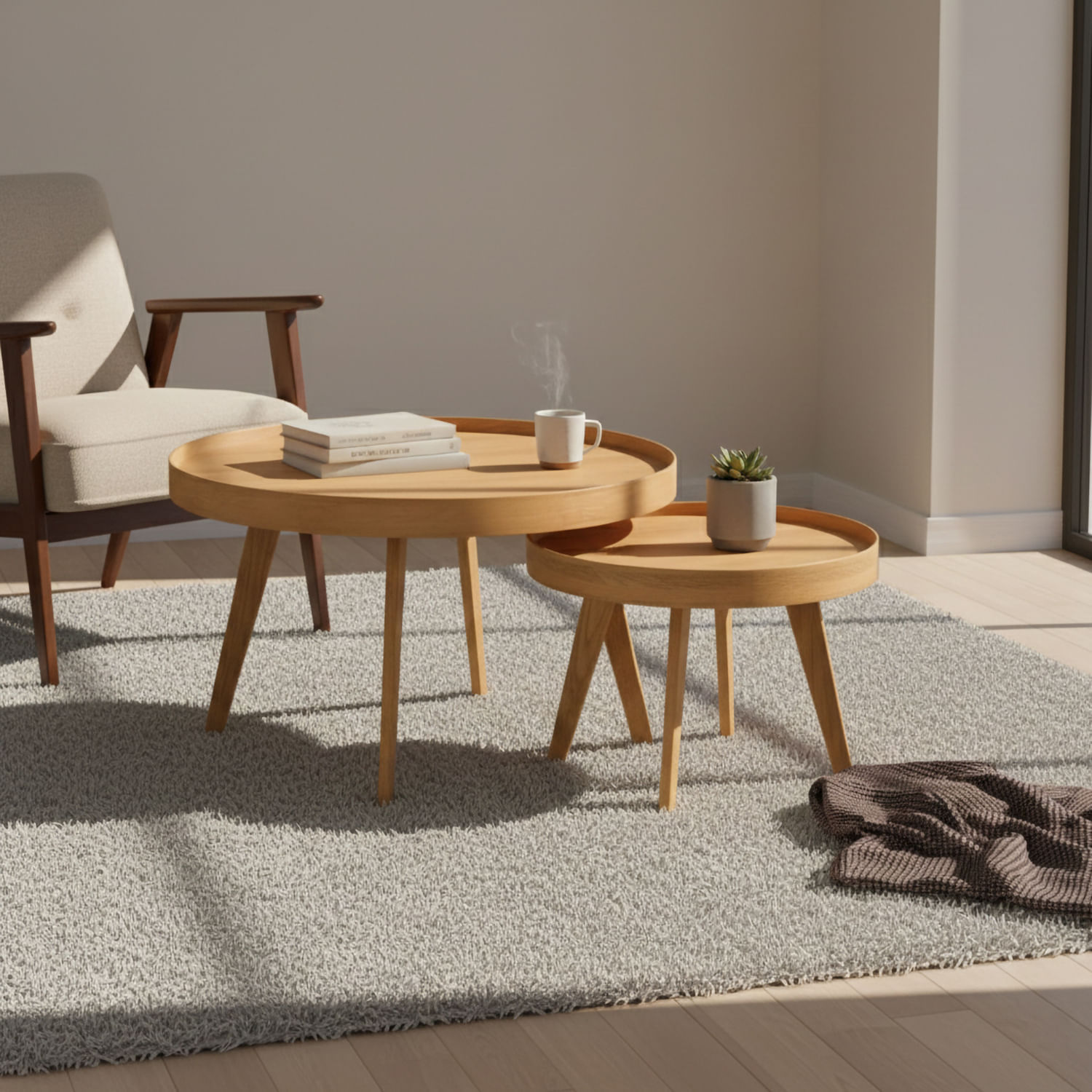 Set X 2 Mesas De Centro Creta Beige