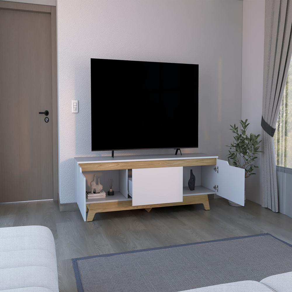 Rack Tv 80 Woodall 2 Puertas Blanco - Fresno