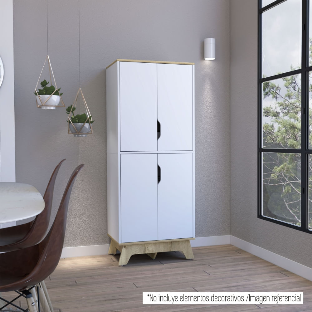 Alacena Cocina Bi-Color 4 Puertas-Blanco/Duna