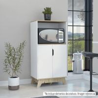 Mueble Microondas Bicolor 2 Puertas-Blanco/Duna