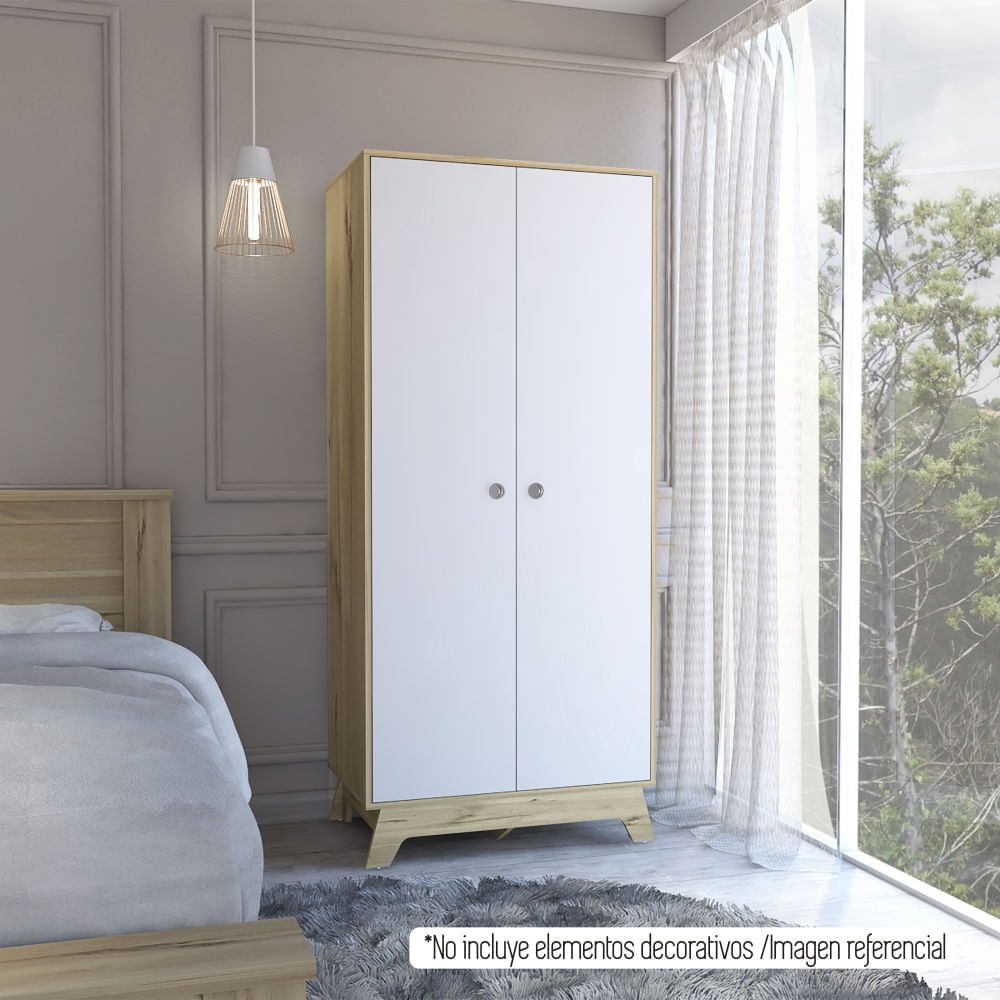 Ropero Bicolor 2 Puertas 2 Cajones Blanco - Duna