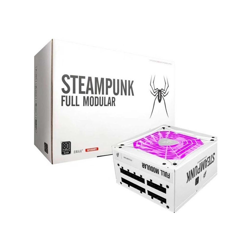 FUENTE DE PODER 1STPLAYER 650W STEAMPUNK LED 80 PLUS SILVER MODULAR