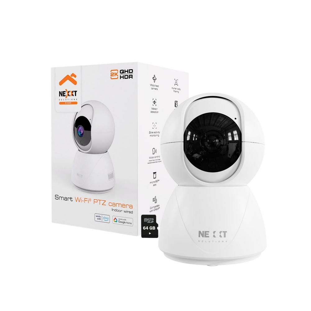 Cámara Inteligente Nexxt NHC-IP11 2K 3MP Audio Bidireccional Detección Sonido Movimiento 64GB